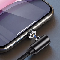 USAMS leņķveida magnētiskais kabelis USB-A/Lightning 1m U54 melns SJ444USB01 (US-SJ444)