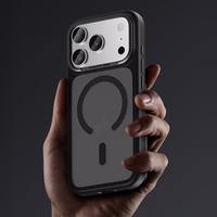 Benks Magnētiskais miglas futrālis ar metāla rāmi (A067) priekš Iphone 17 purple (Kameras vadības poga)