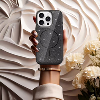 Magnētiskais plāns spīdīgs viedtālruņa apvalks Iphone 16e melns