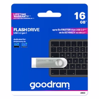 GOODRAM UNO3 USB zibatmiņa - 16GB USB 3.2 gen 1 sudrabaina