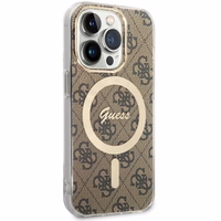 Guess GUHMP14LH4STW iPhone 14 Pro 6.1" brūns/brūns cietais apvalks 4G MagSafe