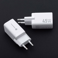 FORCELL F-ENERGY Mini GaN III VT-36 ceļojumu lādētājs ar 1 x Type C + 1x USB A pieslēgvietām, PD QC4.0 45W balts