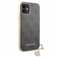 Guess GUHCN61GF4GGR iPhone 11 6.1" / Xr pelēks/pelēks cietais apvalks 4G Charms Collection