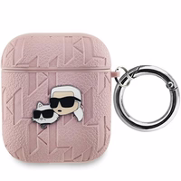 Karl Lagerfeld Monogram Karl & Choupette AirPods 1/2 apvalks - rozā