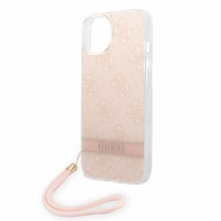 Guess GUOHCP14MH4STP iPhone 14 Plus 6.7 "rozā / rozā cietais apvalks 4G druka Siksna