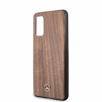 Mercedes Wood Line Walnut viedtālruņa apvalks Samsung Galaxy S20 – brūns
