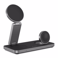 Tech-Protect QI15W-A47 MagSafe 3in1 indukcijas lādētājs + USB-C kabelis - melns