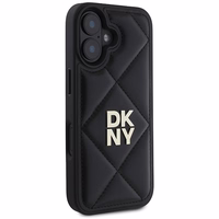 DKNY putuots Stack logotips apvalks iPhone 16 - melns