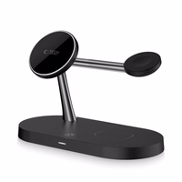 Tech-Protect A12 3in1 MagSafe indukcijas lādētājs viedtālrunim / austiņām / viedpulkstenim - melns