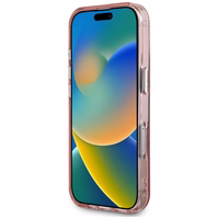 Guess IML Metal Mountain Logo Magnētiskais iPhone 16 Pro Max viedtālruņa apvalks - rozā