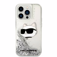 Karl Lagerfeld KLHCP14XLNHCS iPhone 14 Pro Max 6.7" sudrabains sudrabains kietais apvalks Glitter Choupette Head