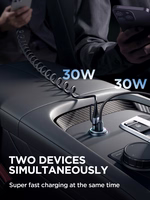 Joyroom JR-CCN04 60W USB-A USB-C mini lādētājs - melns