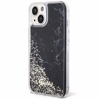 Guess Liquid Glitter Marble viedtālruņa apvalks iPhone 14 - melns
