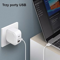 Uniq Verge Pro 66W GaN USB-C sienas lādētājs - balts