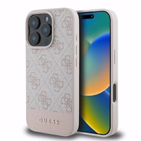 Guess 4G Bottom Stripe viedtālruņa apvalks iPhone 16 Pro - rozā