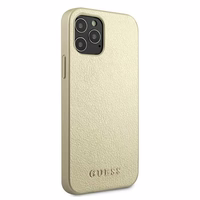 Guess GUHCP12LIGLGO iPhone 12 Pro Max 6.7" zelta/zelta cietais apvalks Iridescent