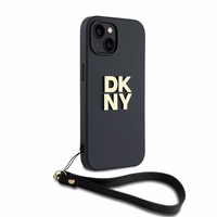 DKNY Viedtālruņa apvalks ar siksniņu un logotipu iPhone 15 / 14 / 13 - melns