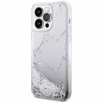 Guess GUHCP14XLCSGSGH iPhone 14 Pro Max 6.7" balts/balts cietais apvalks Liquid Glitter Marble