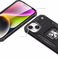 Wozinsky Ring Armor bruņots viedtālruņa apvalks ar pirksta turētāju iPhone 15 Plus - zelta