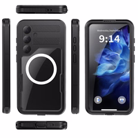 Ūdensizturīgs apvalks SHELLBOX MARS ar metāla gredzenu, paredzēts SAMSUNG S25 Plus, melns