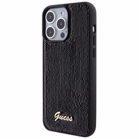 Guess Sequin Script Metal apvalks priekš iPhone 15 Pro Max - melns