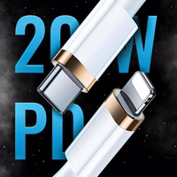 USAMS Kabelis U63 USB-C na Lightning 1,2m20W PD Fast Charge melns SJ484USB01 (US-SJ484)