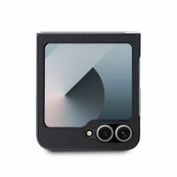 Karl Lagerfeld Saffiano metāla piespraudes viedtālruņa apvalks Samsung Galaxy Z Flip 6 - melns