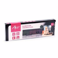 ART vadu tastatūra USB A QWERTY ar gaismu AK-49 melna