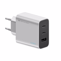 Cuktech 65W GaN sienas lādētājs 2xUSB-C 1xUSB-A pelēks
