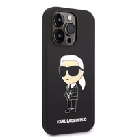Karl Lagerfeld silikona Ikonik viedtālruņa apvalks iPhone 14 Pro - melns