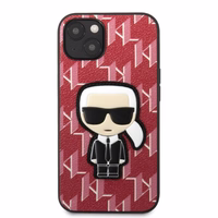 Karl Lagerfeld KLHCP13MPMNIKPI iPhone 13 6.1" cietais apvalks sarkans/sarkans Monogramma Ikonik Plāksteris