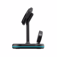 Tech-Protect QI15W-A27 3-in-1 indukcijas lādētājs ar MagSafe statīvu viedtālrunim / Apple Watch / AirPods - melns