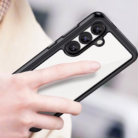 Kosmosa apvalks Samsung Galaxy S25 Edge ar elastīgu rāmi - melns