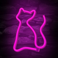 Neon LED Light CAT rozā Bat + USB FLNE04 Forever Light