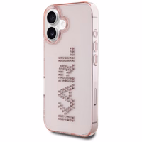 Karl Lagerfeld IML Rhinestones Logo viedtālruņa apvalks iPhone 16 - rozā