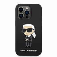 Karl Lagerfeld KLHMP14XSNIKB iPhone 14 Pro Max 6.7" cietais apvalks melns/melns Silikona Ikonik Magnētiskais