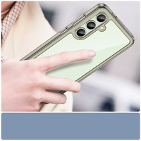 Kosmosa viedtālruņa apvalks ar gēla rāmi Samsung Galaxy S24 FE - caurspīdīgs melns