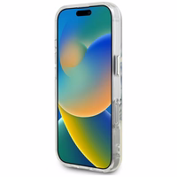 Guess IML Metal Colored Circle Classic Logo Magnētiskais viedtālruņa apvalks iPhone 16 Pro - melns