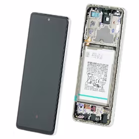 LCD screen Samsung A725/A726 A72 4G/5G 2021 ar touch screen ar frame un baterija Balts original (service pack)