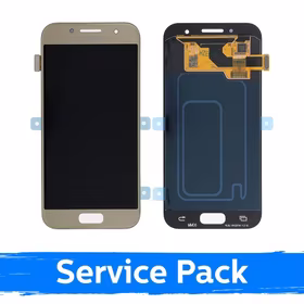 LCD Displejs Saderīgs ar Samsung A320 2017 A3 Zeltains (Service Pack)