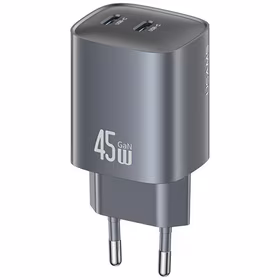 Tīkla lādētājs USAMS CC305 T66 45W GaN 2xUSB-C tarnish