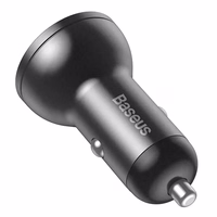 Baseus auto lādētājs ar displeju 2x USB, 4,8A, 24W (pelēks)