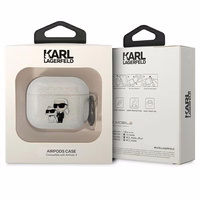 Karl Lagerfeld KLA3HNKCTGT Airpods 3 apvalks caurspīdīgs Gliter Karl&Choupette