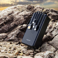 Dudao K11 Max 30000mAh portatīvais lādētājs ar iebūvētiem kabeļiem - melna