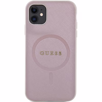 Guess GUHMN61PSAHMCP viedtālruņa apvalks iPhone 11 / Xr - rozā Saffiano Magnētiskais