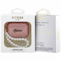 Guess Glitter Pearl Siksniņa Maciņš for AirPods Pro 3 - rozā