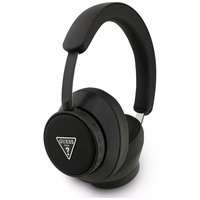 Guess Bluetooth ENC Saffiano Triangle Logo austiņas uz ausīm - melnas