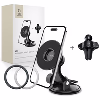 Tech-Protect N50 MagSafe magnētiskais automašīnas tālruņa turētājs panelim / gaisa ventilācijas režģim - melns