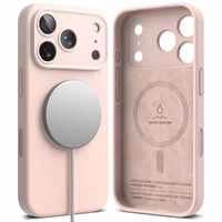 Ringke silikona magnētiskais MagSafe apvalks viedtālrunim iPhone 17 Pro - rozā