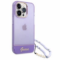 Guess GUHCP14XHGCOHU iPhone 14 Pro Max 6.7" violets/violets cietais apvalks Translucent Pearl Strap